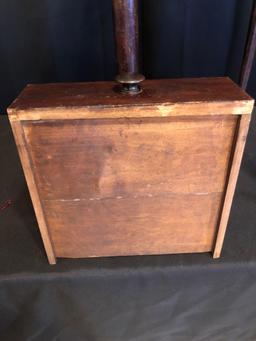 Early Dark Stained Single-Drawer Nightstand