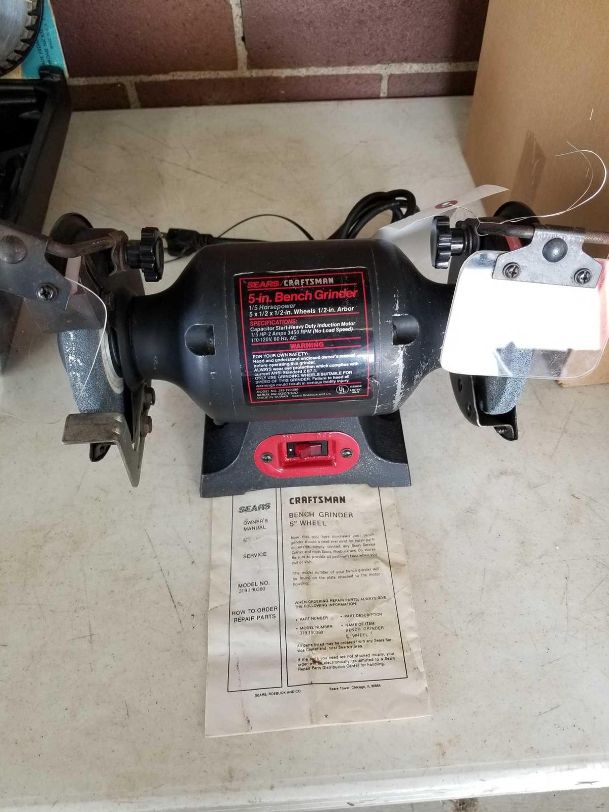 Craftsman 5 in bench grinder