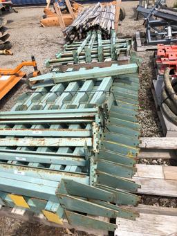 Four sections of Cantilever pallet shelving