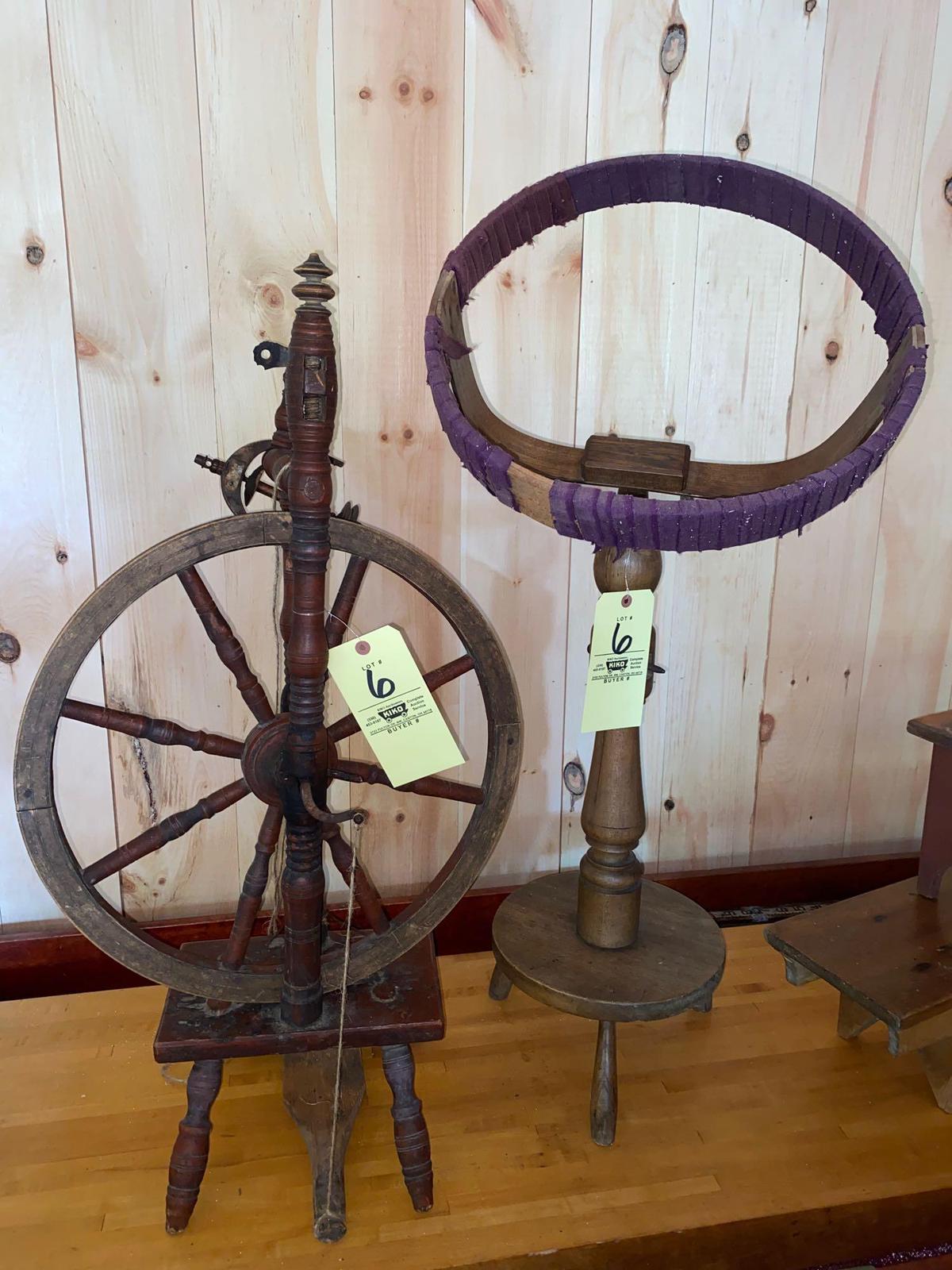 Antique spinning wheel