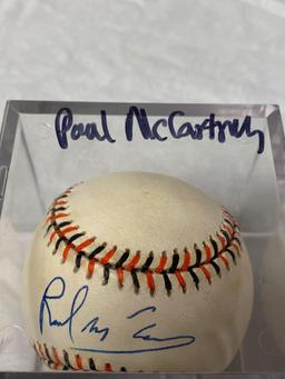 Paul McCartney autographed ball of 1993 All Star game.