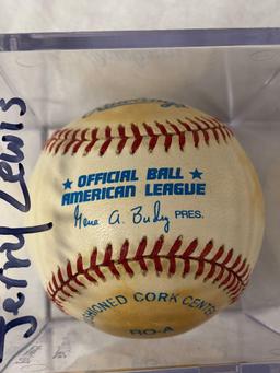 Jerry Lewis autographed Official American League baseball.