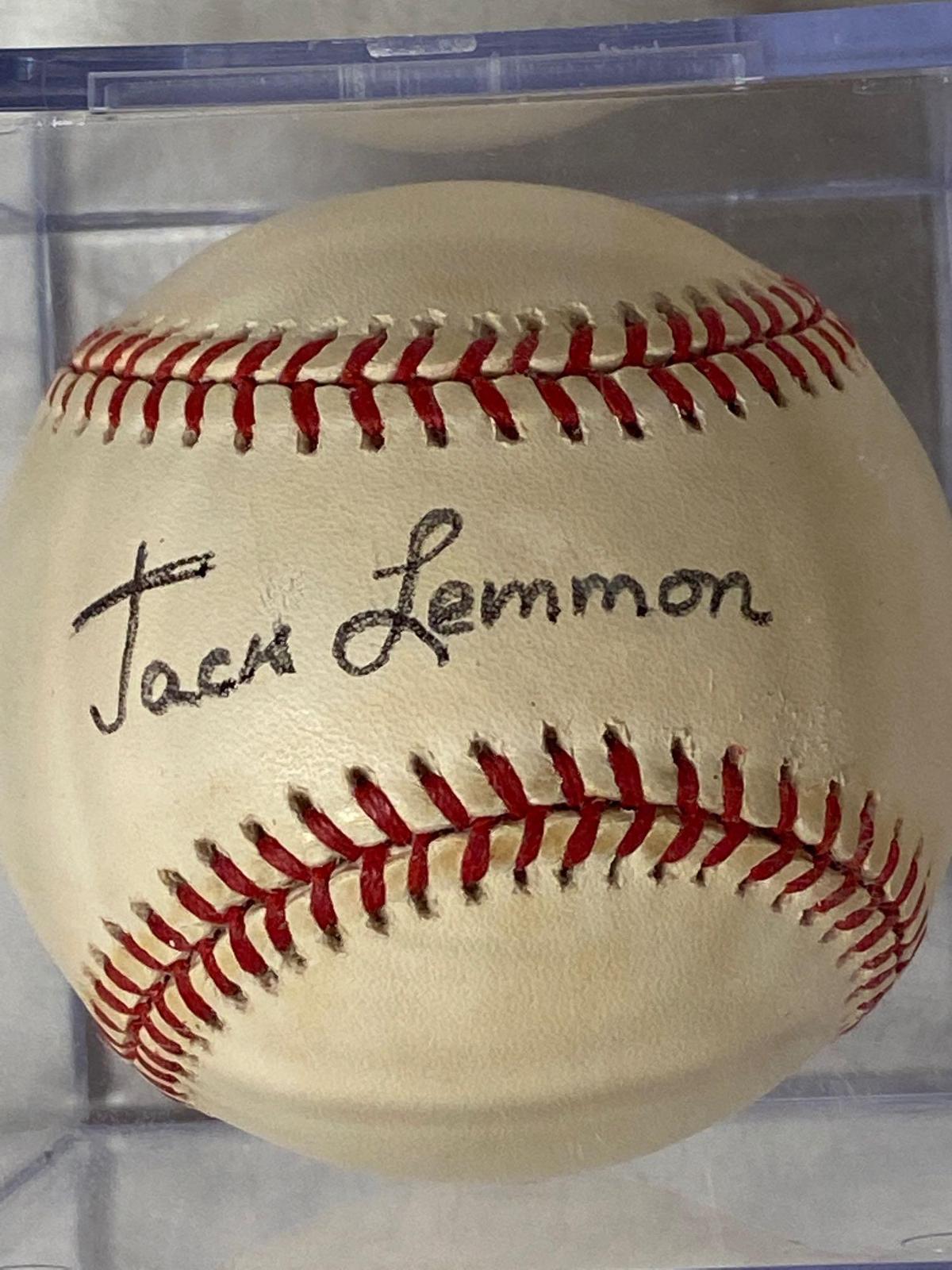 Jack Lemmon autographed National League baseball