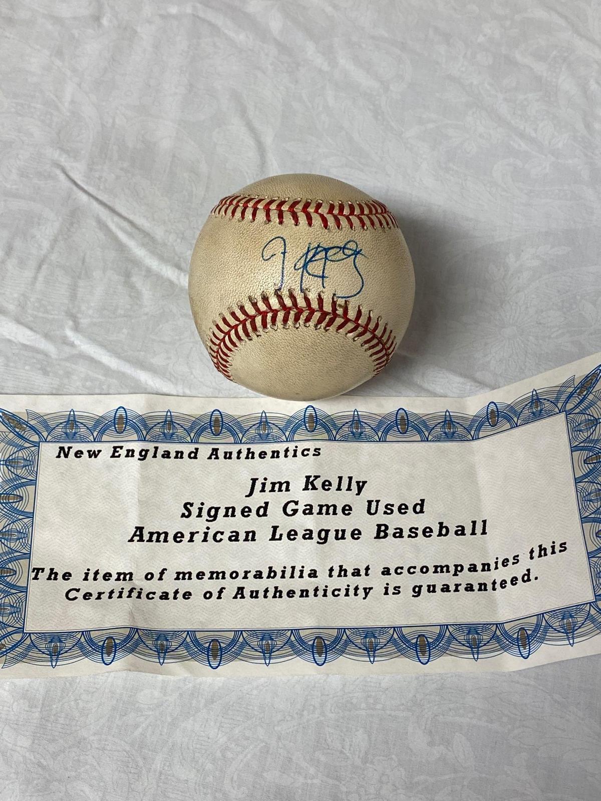 Jim Kelly autographed, game used, American League baseball