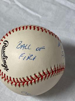 Mike Vale autographed National League baseball