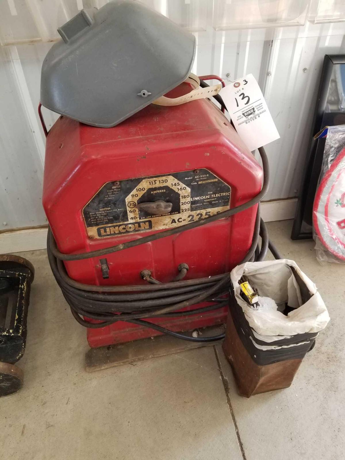 Lincoln AC 225 welder with mask