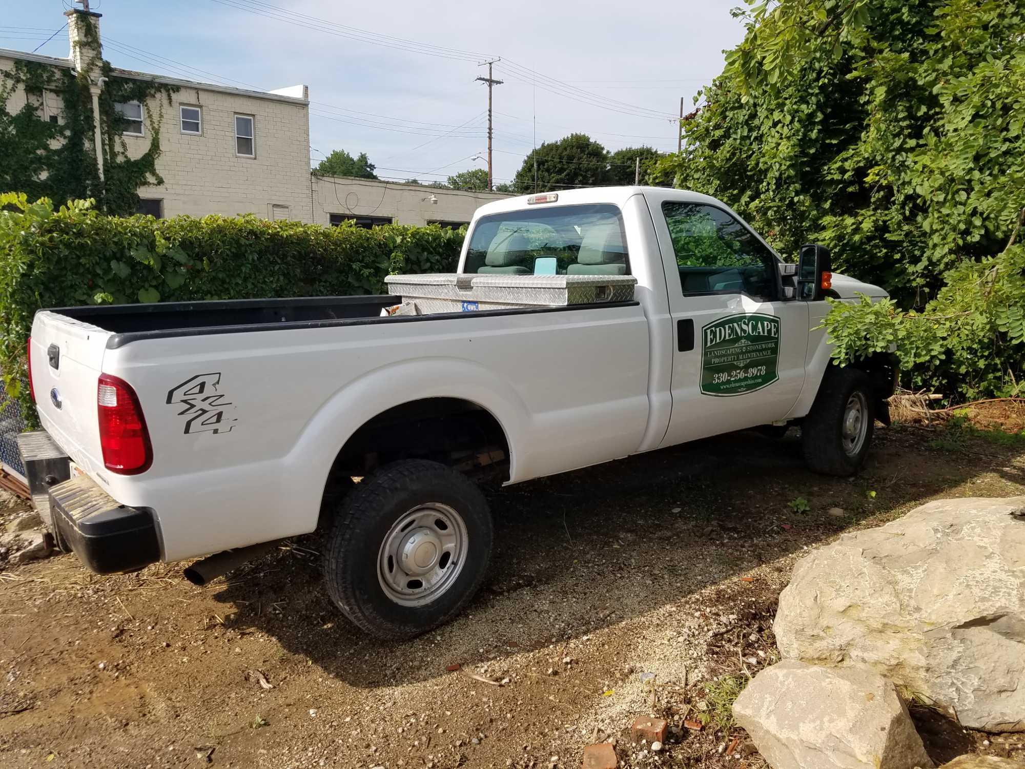 2015 Ford F350, 6.2L, gas, 1 ton, 4x4, with Boss V plow and bracket, 42,021 miles