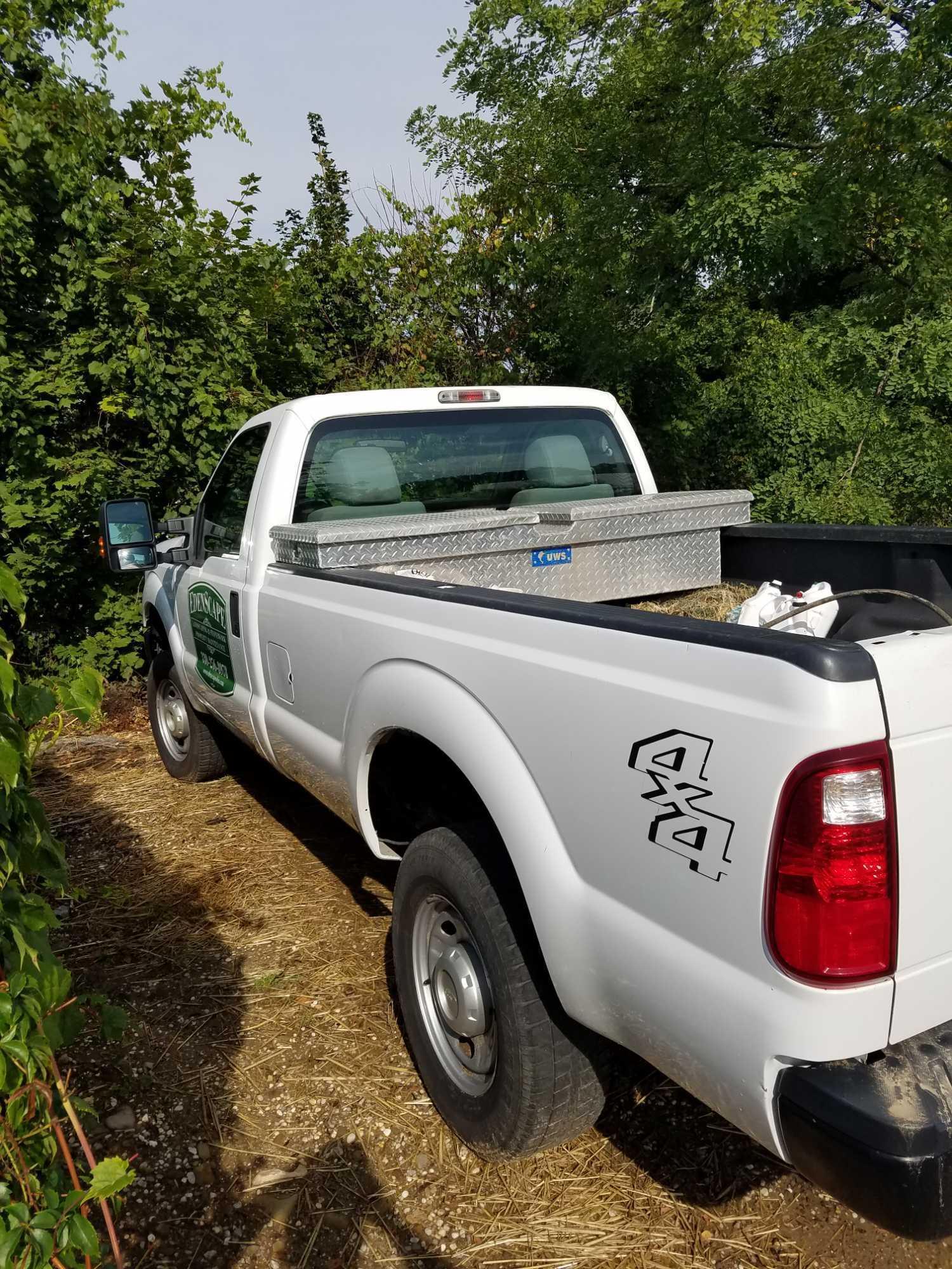 2015 Ford F350, 6.2L, gas, 1 ton, 4x4, with Boss V plow and bracket, 42,021 miles