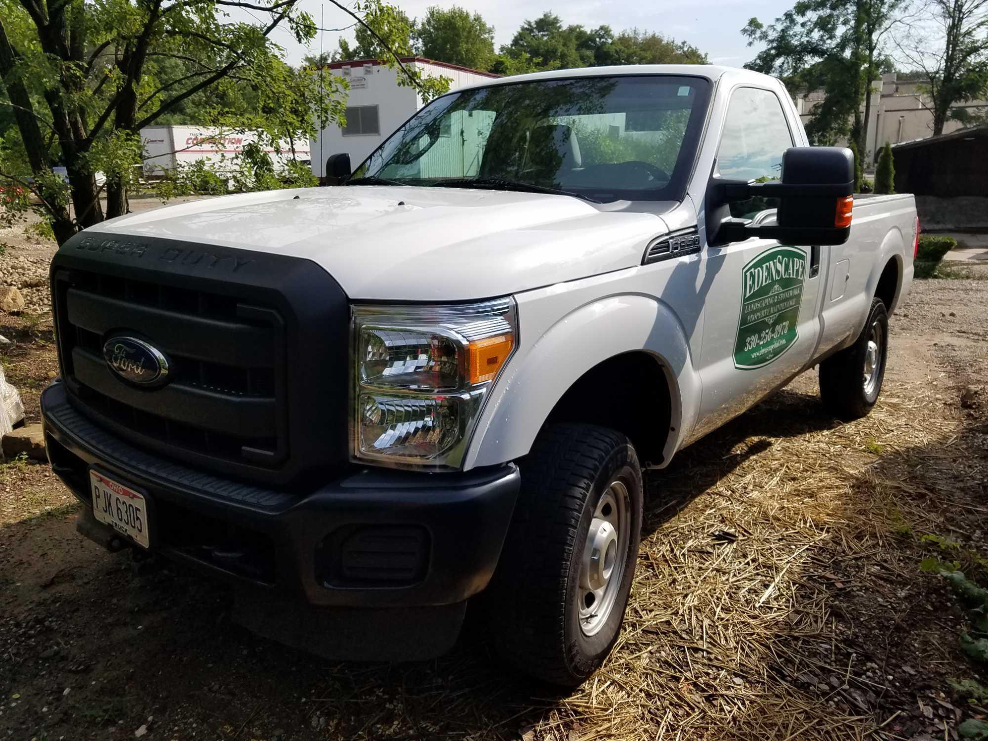 2015 Ford F350, 6.2L, gas, 1 ton, 4x4, with Boss V plow and bracket, 42,021 miles