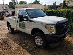2015 Ford F350, 6.2L, gas, 1 ton, 4x4, with Boss V plow and bracket, 42,021 miles