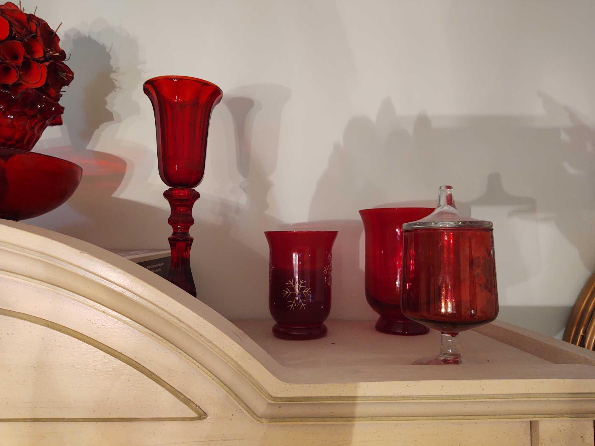 Assorted Red Glassware