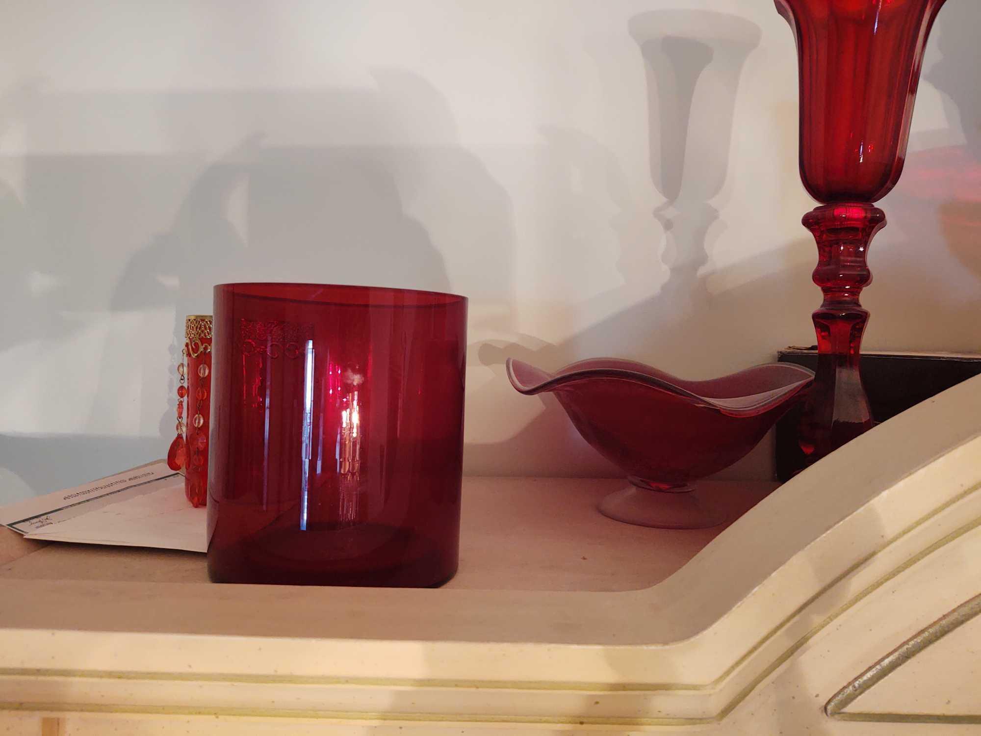 Assorted Red Glassware