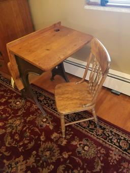 Childs school desk and chair