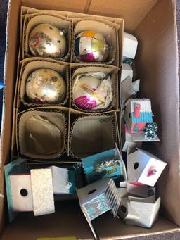 Vintage Christmas balls and made in Japan houses