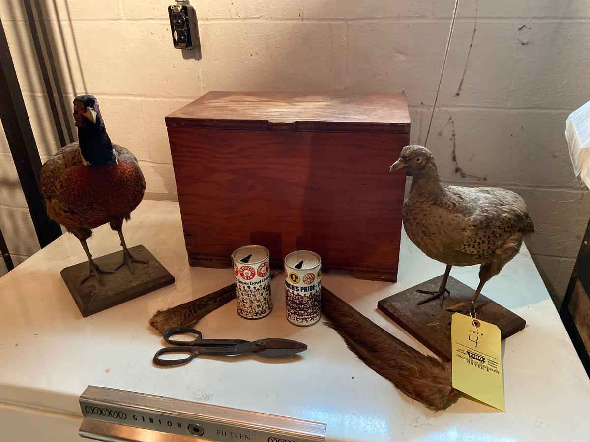 Pheasants and Wood Box