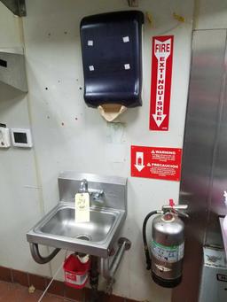 Stainless sink, dispenser and extinguisher