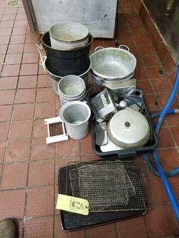 Stock pots, strainers, baking sheets