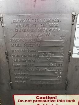 Clawson stainless tank