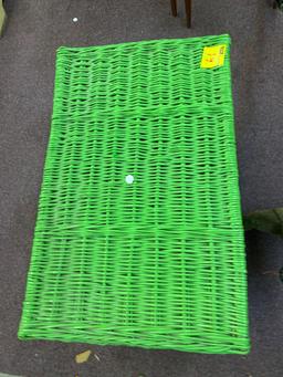 Green wicker trunk