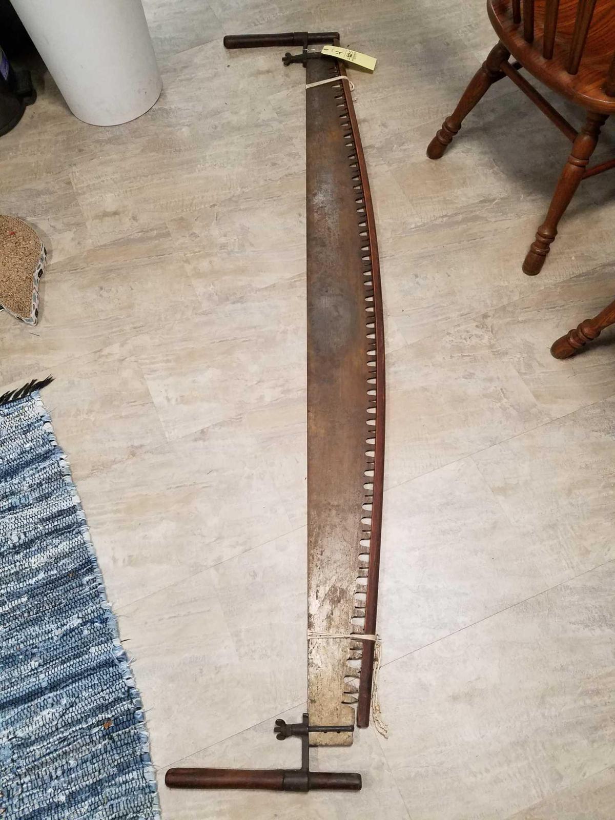 2 man saw with wood blade cover