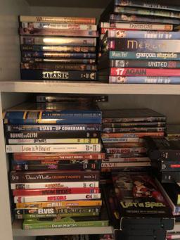 Large collection of DVDs, cabinet not included