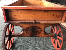 Yankee Boy stenciled wood wagon with wood spoke wheels