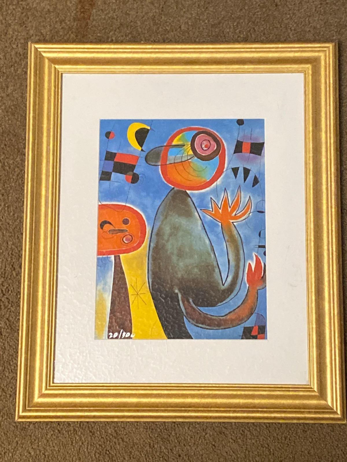 Joan Miro giclee on paper, "Ladders Cross the Blue Sky", 2009, Plate signed edition #20 off300, 20 x