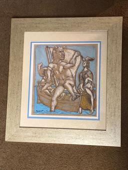 Picasso print, "Femme et Minotaur, limited edition #26 of 95 made, 18 x 20 frame.