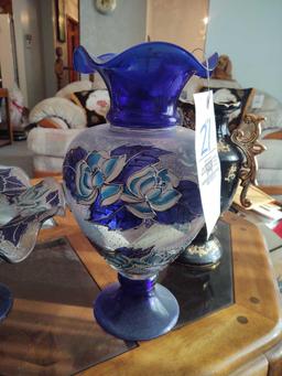 Design Guild Vase & Center Bowl, Cobalt Vase & Satsuma Oriental Vase