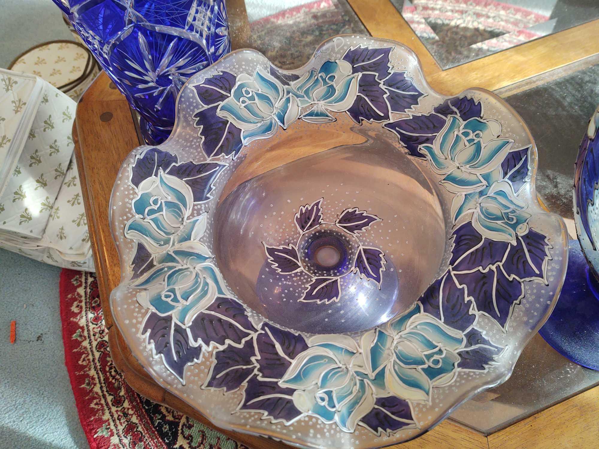 Design Guild Vase & Center Bowl, Cobalt Vase & Satsuma Oriental Vase