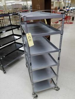Grey, metal 6 tier shelf, 60 x 40