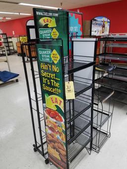 (4) metal display racks, 68 inches tall