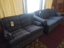 Upholstered loveseat and sofa