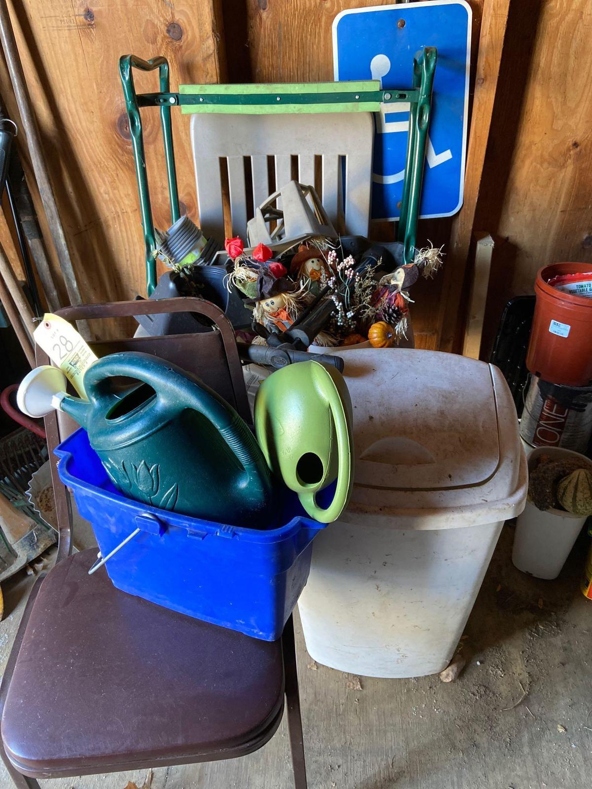 Water Cans, Chairs, and Decor