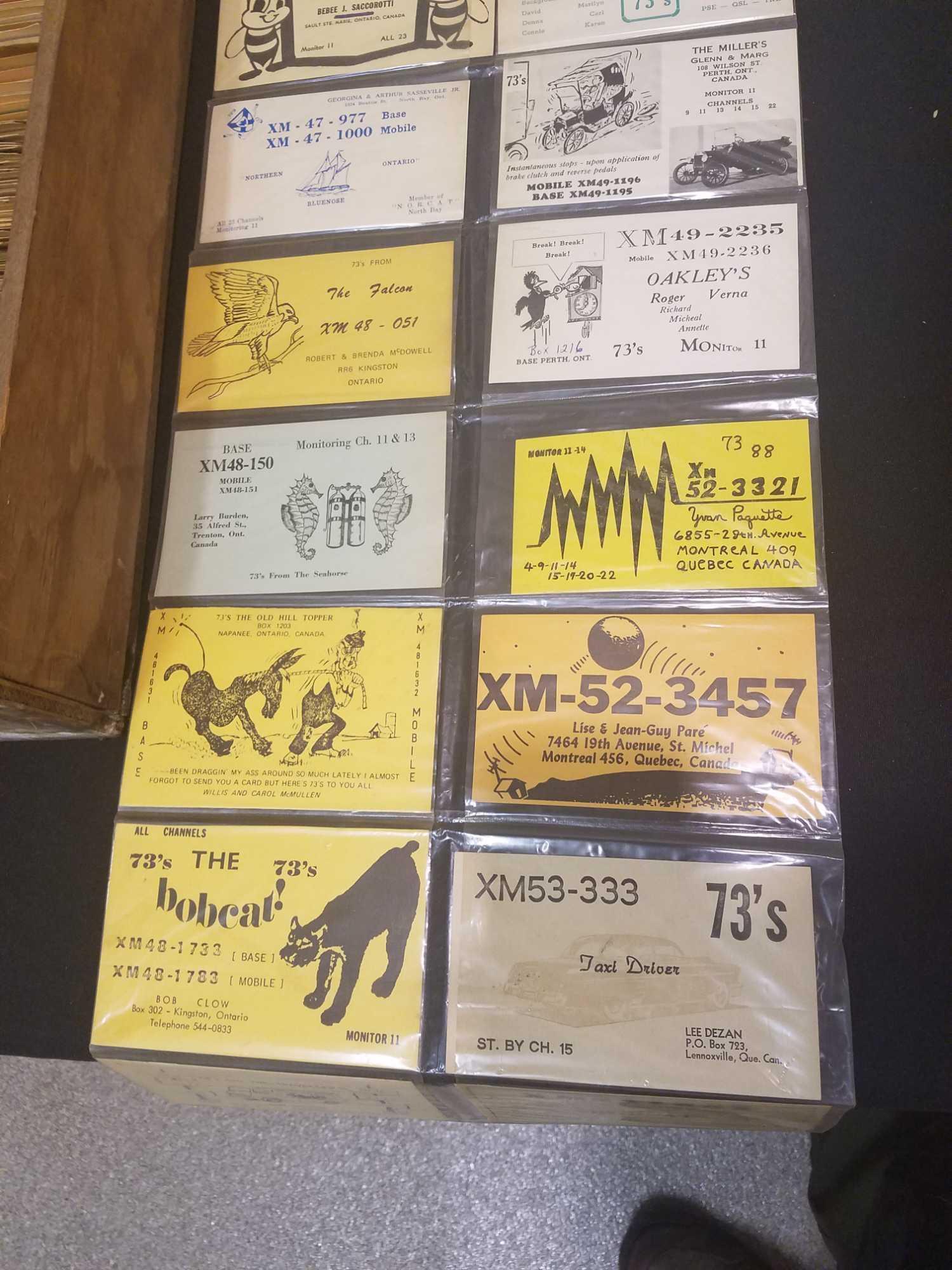 Local collection of QSL cards and file holder