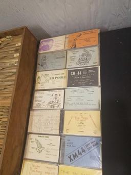 Local collection of QSL cards and file holder