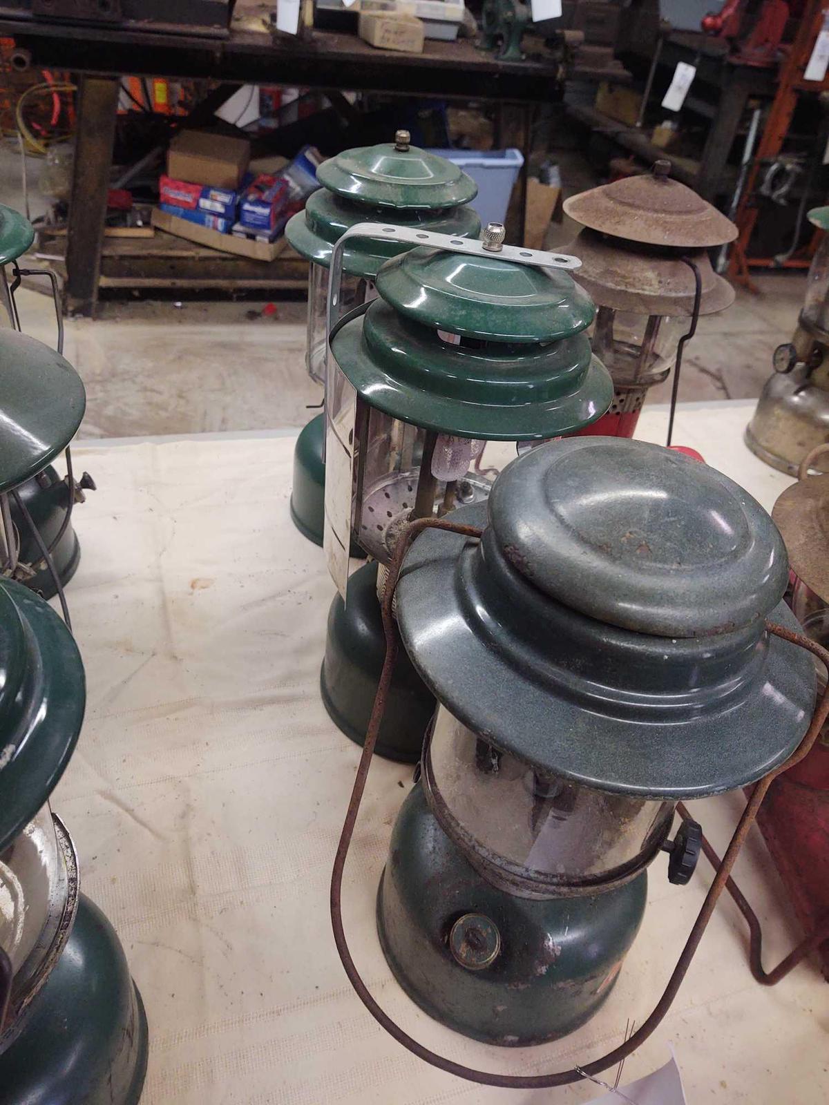 3 Coleman lanterns, 1972, 1982 and unmarked