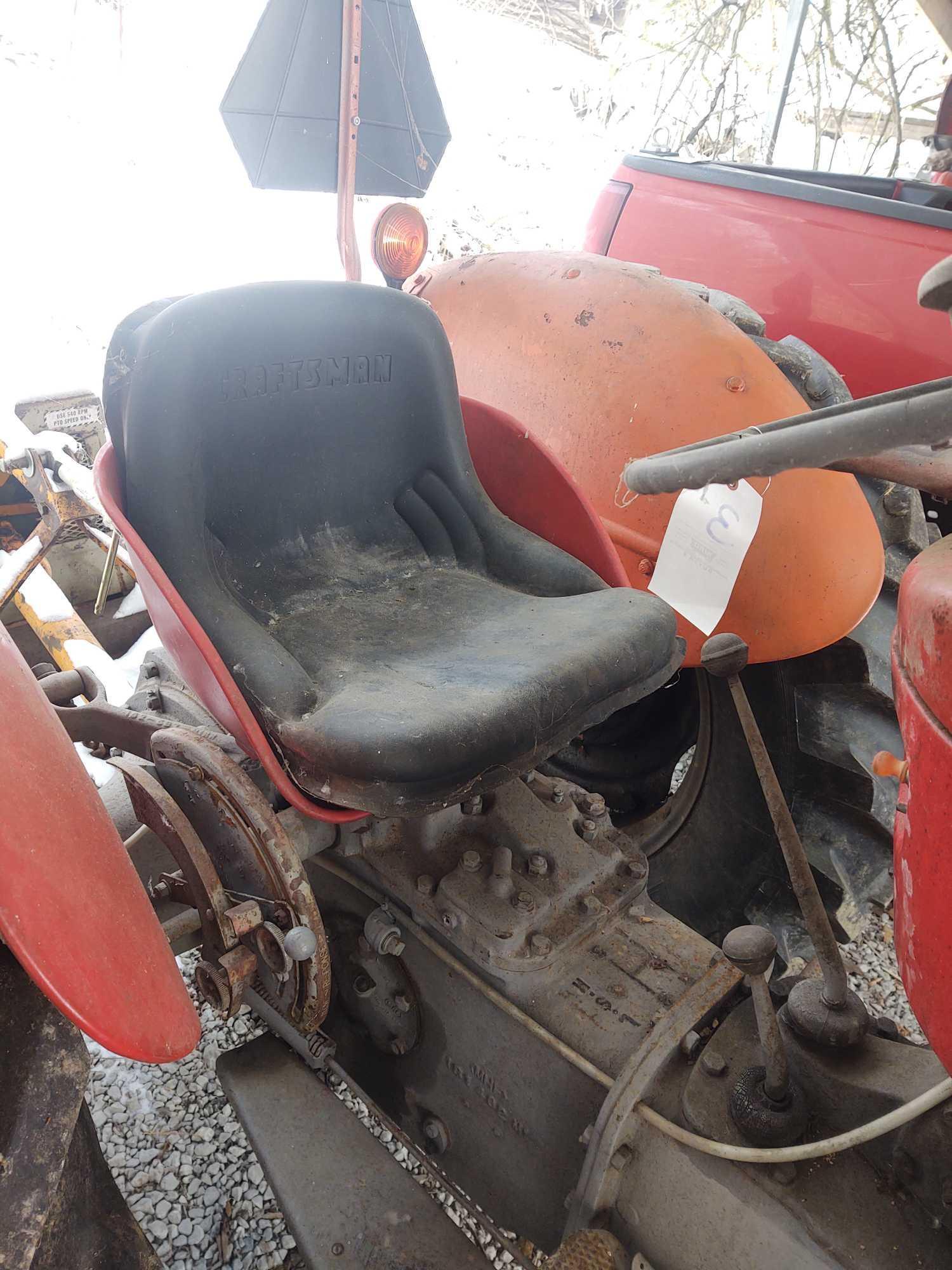 Massey Ferguson Model MF 50 SGM 517013, gasoline, 3 pt hydraulics w/ high and low range, runs