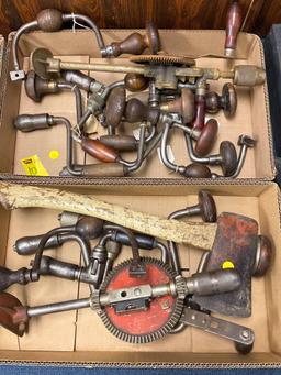 2 flats tools Vintage Hand Drills