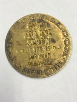 Vintage brothel token, Virginia City, Red Dog Saloon