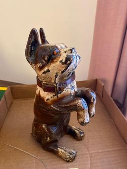 Painted cast iron dog