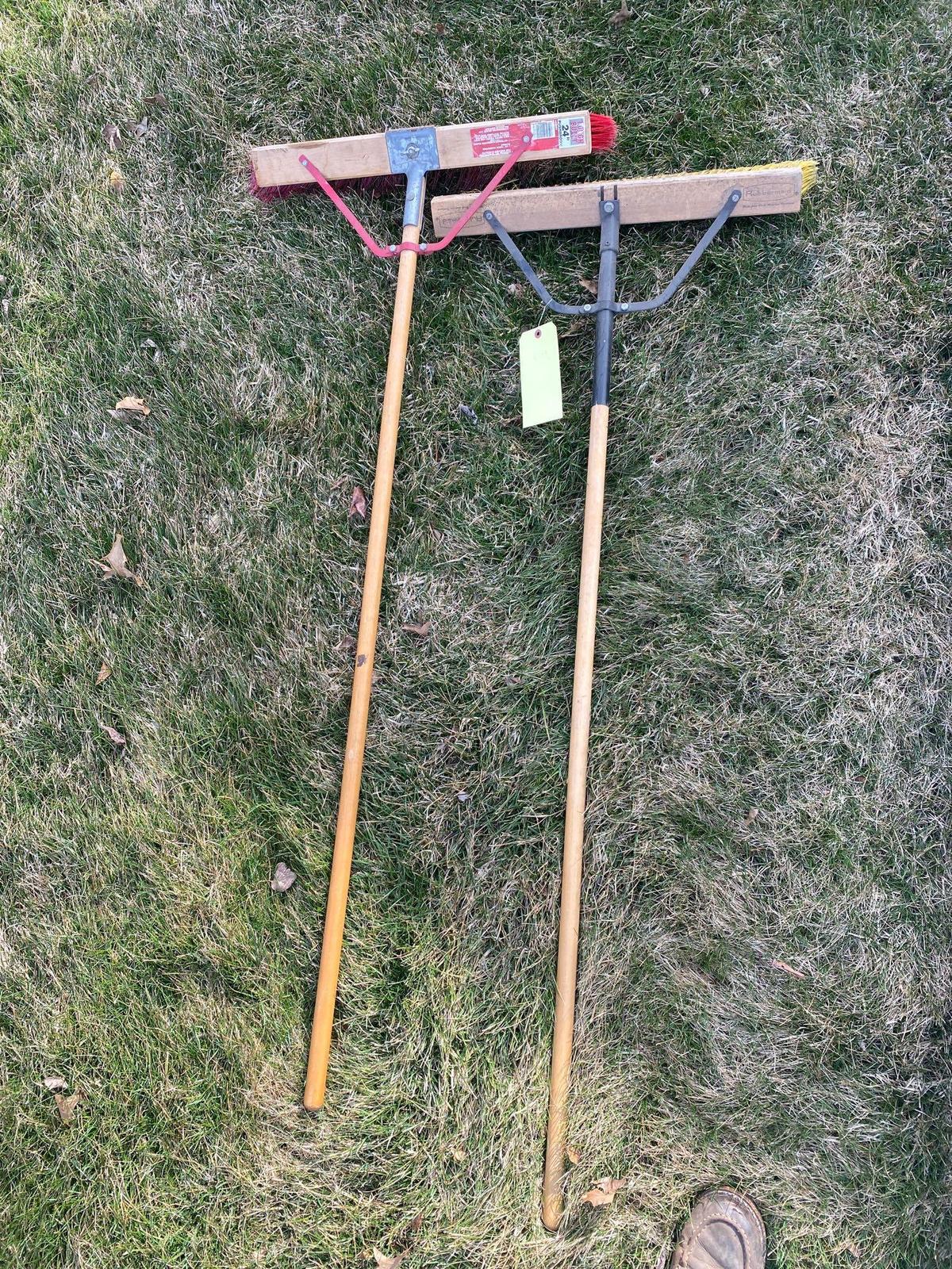 Pair of push brooms