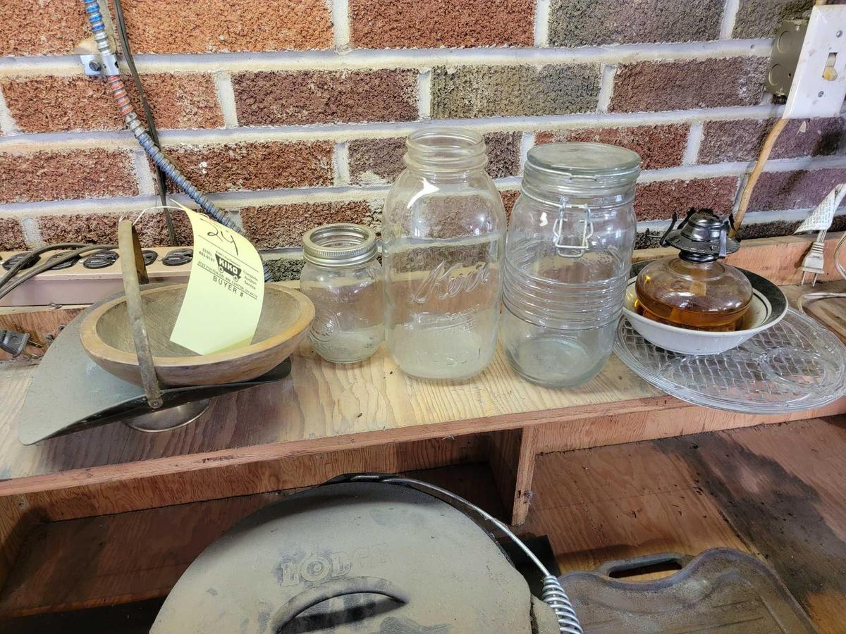 Glass Jars, Oil Lamp