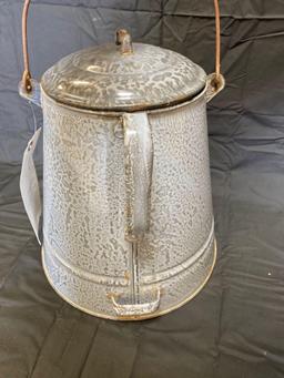 12 inch Grey graniteware coffee kettle