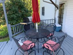 Patio table (4) chairs and umbrella