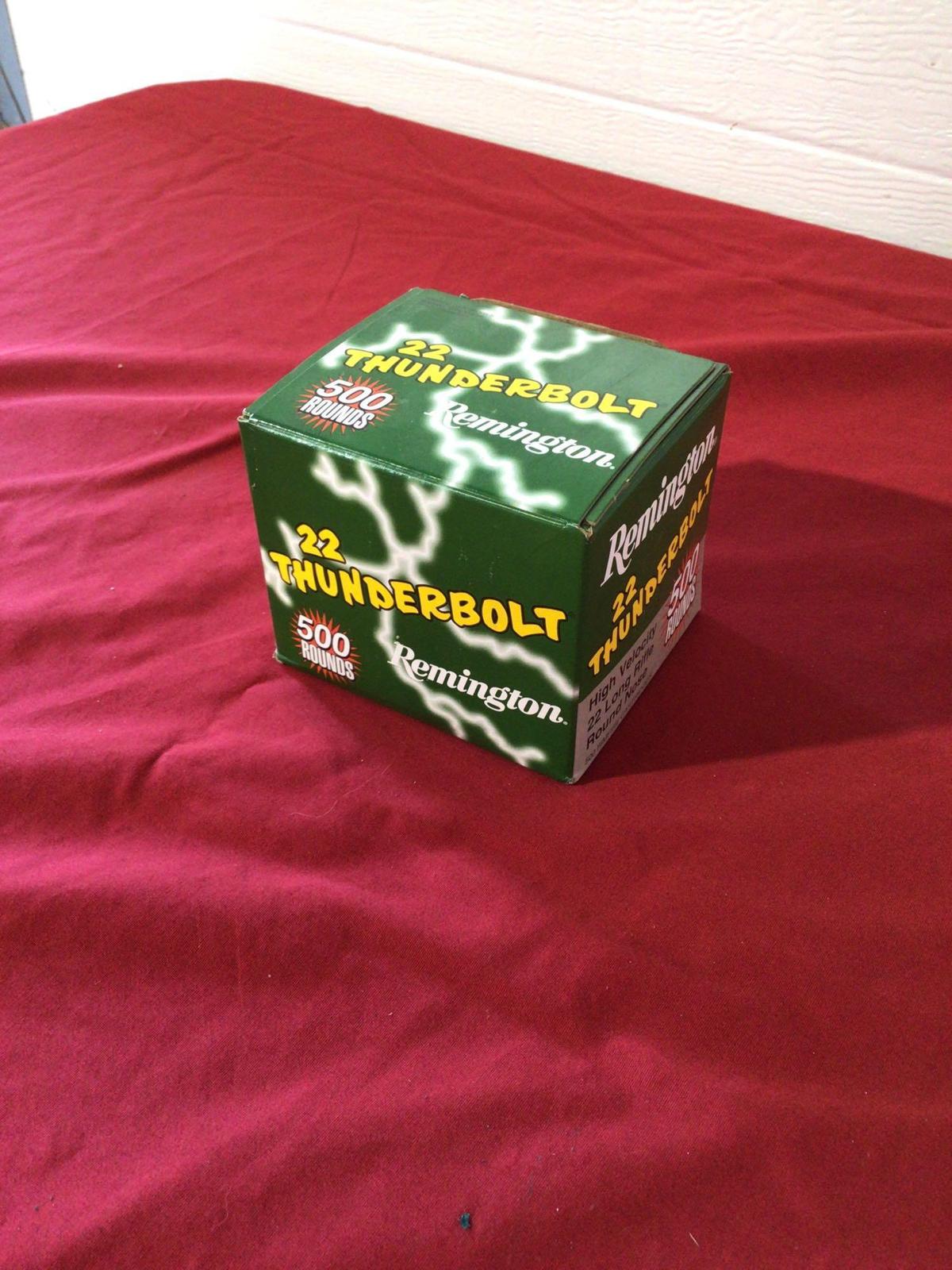 500 rounds of Remington Thunderbolt 22 ammo.