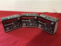 3 boxes of Winchester Double X 3" 20 gauge turkey loads.