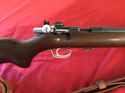 Winchester 69A. 22 cal bolt action. 25" barrel. One Winchester clip. Peep sights