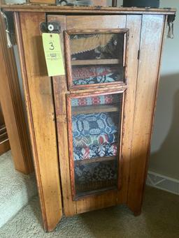 Antique pie safe w/ screened doors, 28" wide x 48" tall.