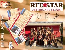 Auction Item 8 Three $100.00 Gift Certificates for Red Star Veterinary Clinic Valued at $300